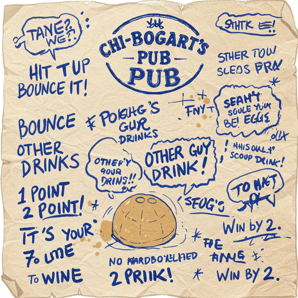 An artist's recreation of the legendary Rule Napkin from Chi-Bogart's Pub.